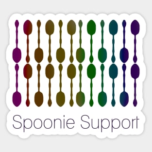Spoonie Support! (Dark Rainbow Ombre) Sticker
